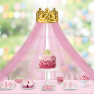 Princess Party Collection Crown Decoration With Tulle Canopy
