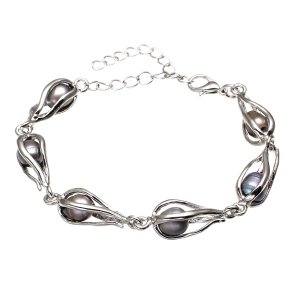 Caged Pearl Bracelet