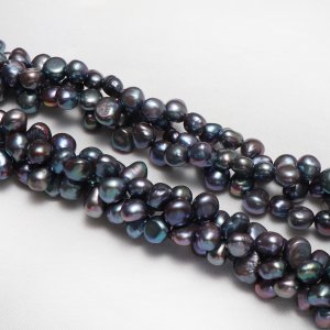 Black Pearl Triple Strand Necklace