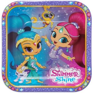 Shimmer And Shine Party Collection- Square Plate Small 8pc