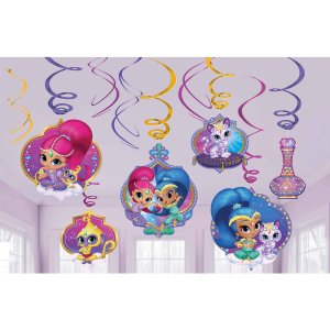 Shimmer And Shine Party Collection - Swirl Decorations 12pc