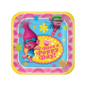 Trolls Party Collection Square Plates Small 8pc