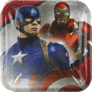 Captain America Party Collection Marvel Square Plates 8pc