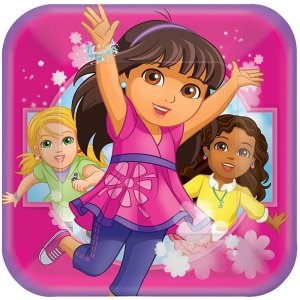 Dora Party Collection Friends Square Plates Big 8pc