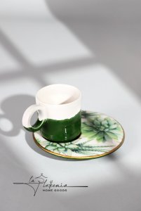 Green Flower Coffee Cup # 16