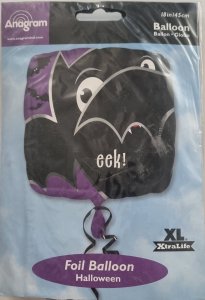 S40 Moonlight Bat Foil Balloon Halloween (without Air or Ribbons) 18In