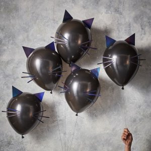 Balloon (without Air or Ribbons) S -Halloween - Cat Face