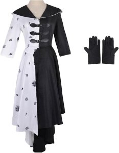 Cruella Costume Set White - Style B- Large