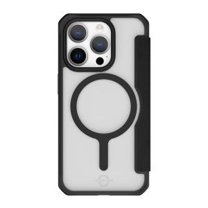 Itskin Hybrid Magfolio Leather Case For Iphone 15 Pro Max - Black