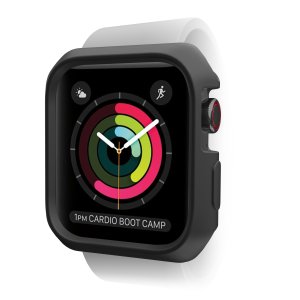 Itskins Spectrum Metal Antimicrobial 2M Anti Shock Protection Case For Apple Watch 44 / 45Mm- Black + Clear 2 Pcs