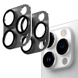 Araree C-Sub Core MB Camera Lense Protector Tempered Glass With Metal Base For IPhone 15 Pro / 15 Pro Max (3 Camera) - Black