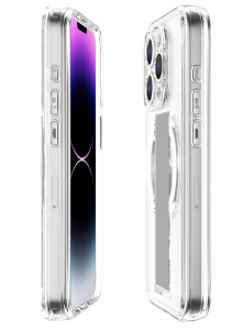 Itskins Avana Grip-It Series Case Magsafe Compatible With Camera Lens Protector For Iphone 15 Pro - Clear