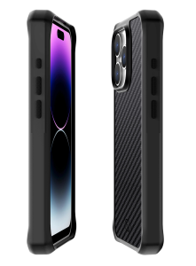 Itskins Ballistic Carbon Case Compatible With Magsafe Iphone 15 Pro -Black