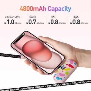 Iwalk Linkme Pro Fast Charge 4800 Mah Pocket Battery Type-C With Battery Display - Pink Pattern