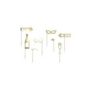 Happy New Year Party Collection PHOTO GADGETS - GOLD - 8 pc