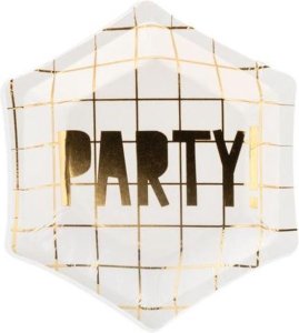 Happy New Year Party Collection 6 Party Night Paper Plates White