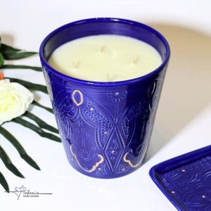 Majorelle blue large conical candle