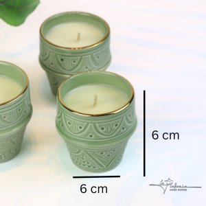 Light green Tri small Candles Chabi Chic set