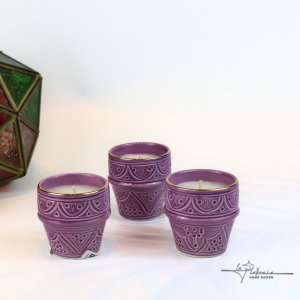 Lilac Tri small Candles Chabi Chic set