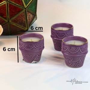 Lilac Tri small Candles Chabi Chic set