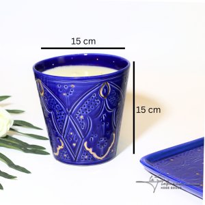 Plain Majorelle blue medium conical candle