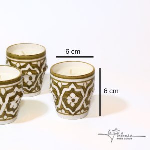 Olive green set of 3 Candles Chabi Chic set