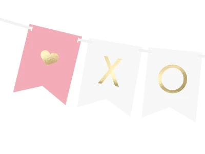 Banner Xo Xo, heart  Mix, 1pc  Size 15 X 95 Cm