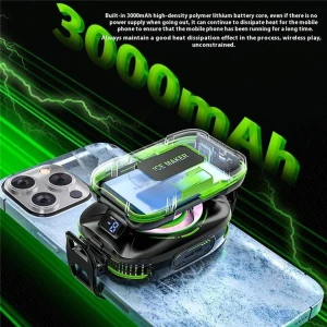 Clip On Semiconductor Phone Cooler with Digital Display 3 Speeds Silent Magnetic Cooling Fan