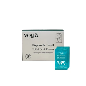 Voya Portable Toilet Seat Covers 50 Pieces wrapped individually - Clear