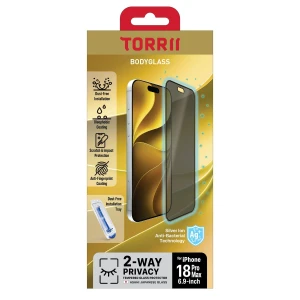 Torrii Bodyglass Screen Protector for iPhone 18 Pro Max (6.9”) Anti-bacterial – Privacy