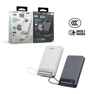 10000mAh 45W Power Bank with Type-C Cable & Stand CCC Safety XPower MagNetoPlus Aluminium Alloy   - Gray