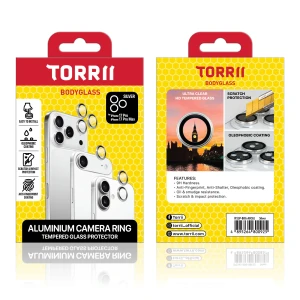 Torrii BODYGLASS Aluminium Camera Ring for iPhone 17 Pro / iPhone 17 Pro Max – Silver-4895264800925