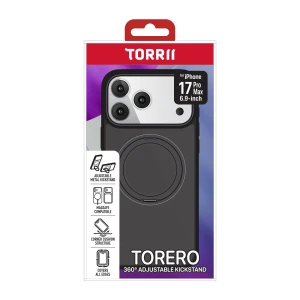 Torrii TORERO (Stand Case+MagSafe Compatible) for iPhone 17 Pro Max (6.9”) - Black-4895264801014