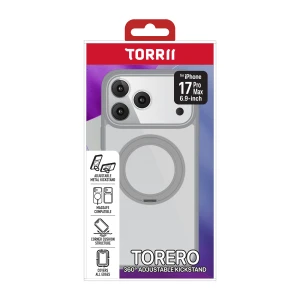 Torrii TORERO (Stand Case+MagSafe Compatible) for iPhone 17 Pro Max (6.9”) - Gray-4895264801021