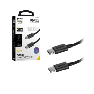 XPower CC60B 1.2m Aluminium Alloy 60W Type-C ToType-C Sync & Charge Cable - 4895246607528
