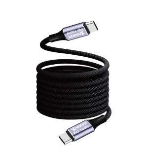 XPower OE100 1M Type C to C Magnetic Absorption Zinc Alloy 100W Sync & Charge Cable - Gray