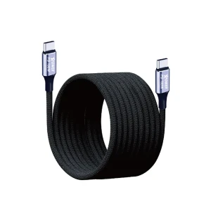 XPower OE100 1M Type C to C Magnetic Absorption Zinc Alloy 100W Sync & Charge Cable - Gray