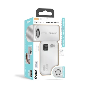 Xpower COOLER MINI Portable Rechargeable Mini Turbo Fan -White Gray