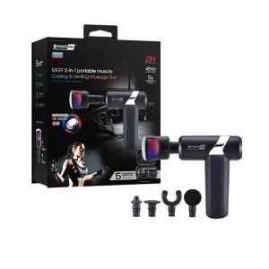 XPower Pro MG9 2IN1 Portable Muscle Cooling & Heating Massage Gun With 5 Massage Head 2000mAh Battery - Black