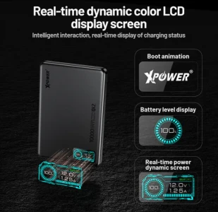 XPower MagDigita5 Color LED Display PD 3.0+QI2 MagCharge 5000mAh Aluminium Alloy Power Bank PURPLE