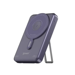 XPower M10R 7 in 1 10000mAh PD 3.0 Built-in Type-C PD/Lightning Cable + Wireless Charging + Power Bank with Stand - Purple - 4895246609713