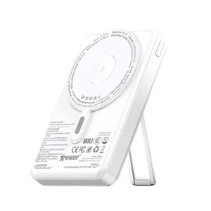 XPower M10R 7 in 1 10000mAh PD 3.0 Built-in Type-C PD/Lightning Cable + Wireless Charging + Power Bank with Stand - White