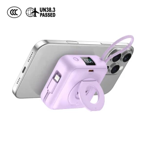 XPower MINI CORE S1052 Type-C Digital Display 10000mAh PD+PPS Magnetic Power Bank  - Light Purple
