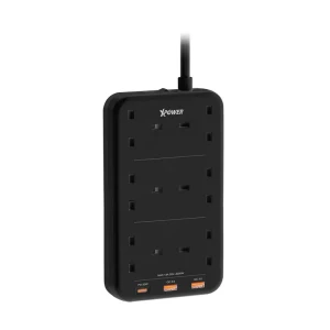 XPower PS6A 9 OUTPUT 2 USB + 1 Type-C 6 Sockets Power Strip (3M) 3250W - Black-4895246603186