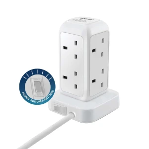 XPower Pillar 8 PL8 Mini 12-output switch power strip 8-Outlet PD3.0 Output Power Strip (3M) White-4895246613369