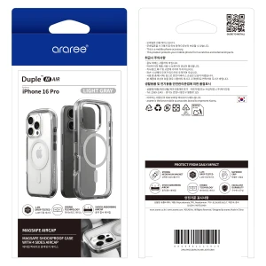 Araree Duple Air Magsafe Case For iPhone 16 Pro - Light Gray