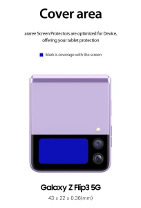 Araree Sub Core Anti-Bacterial Front Screen Glass For Samsung Galaxy Z FliP 3 - Clear