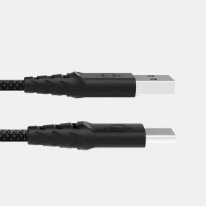 Itskins Hybrid Cable 60W USB-A to USB-C 2.0M- Black-4894995003346