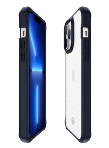 Itskins Hybrid Tek Case For iPhone 14 Pro - Deep Blue And Transparent-4894465628925