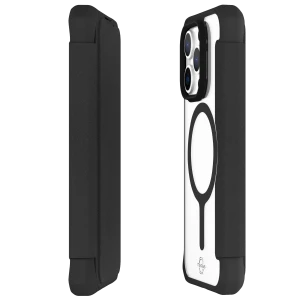 Itskin Hybrid Magfolio Leather Case For Iphone 15 Pro Max - Black-4894465959586